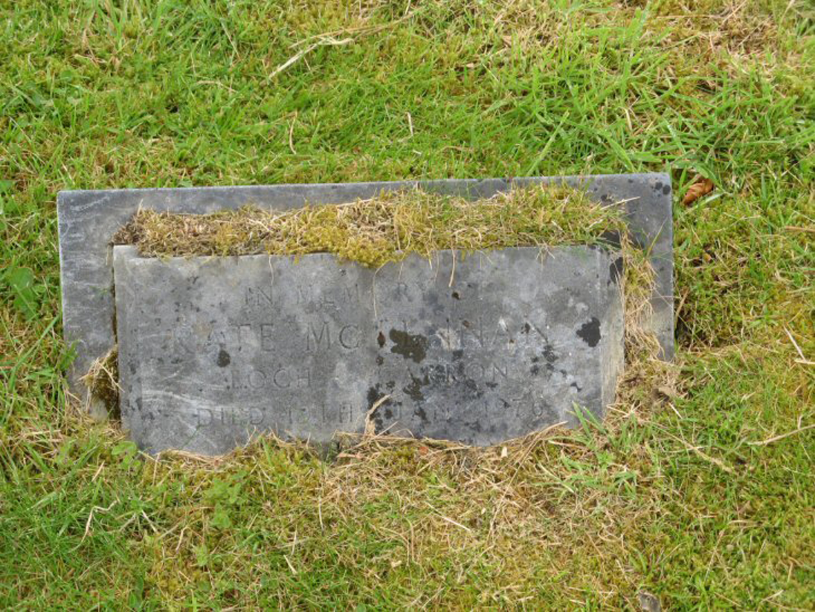 Photo of headstones/Kate McLennan died 1976 MI Lochcarron New